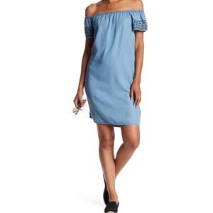 Off the shoulder denim dress
